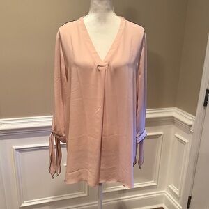 Worthington Light Pink V-Neck Blouse